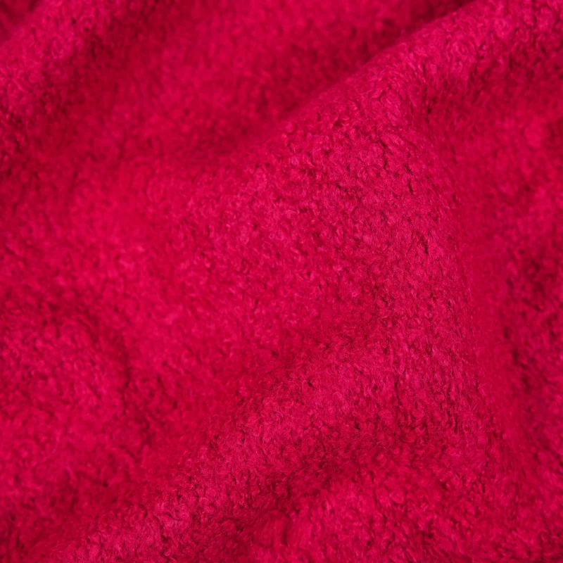 2YardsRose red single-sided looped wool composite lining fabric for jackets, coats, trench coats, skirts, and designer clothingA