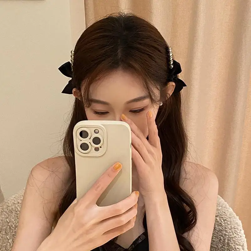 FANYIN Korea Exquisite Rhinestone Hair Pin Black Velvet Bowknot Hair Clips for Women Girls Bows Duckbill Clips Hair Accessories