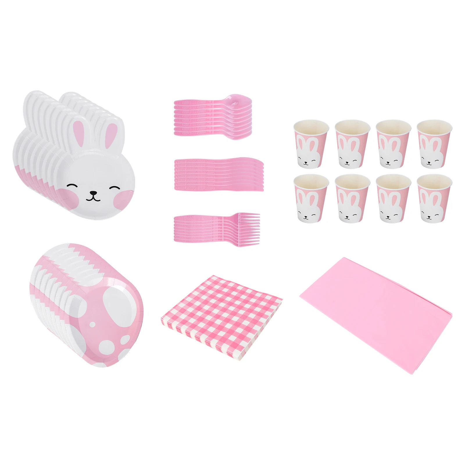 

Food Grade White Paper Plates Cups Cutlery Set Disposable Party Supplies Strong Durable Birthday Events Tableware