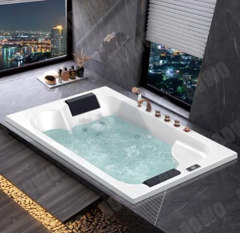 

AOWO Drop-in Style Indoor Yacussi Acrylic Whirlpool Tubs Custom Color With Air Bubble Bath Function 2 Person