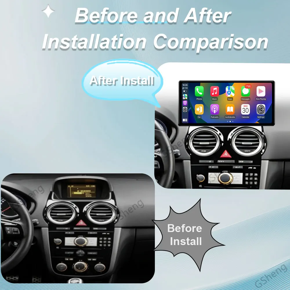For Opel Corsa D 2007‑2012 Car Radio GPS Navigation Multimedia Player 12.3