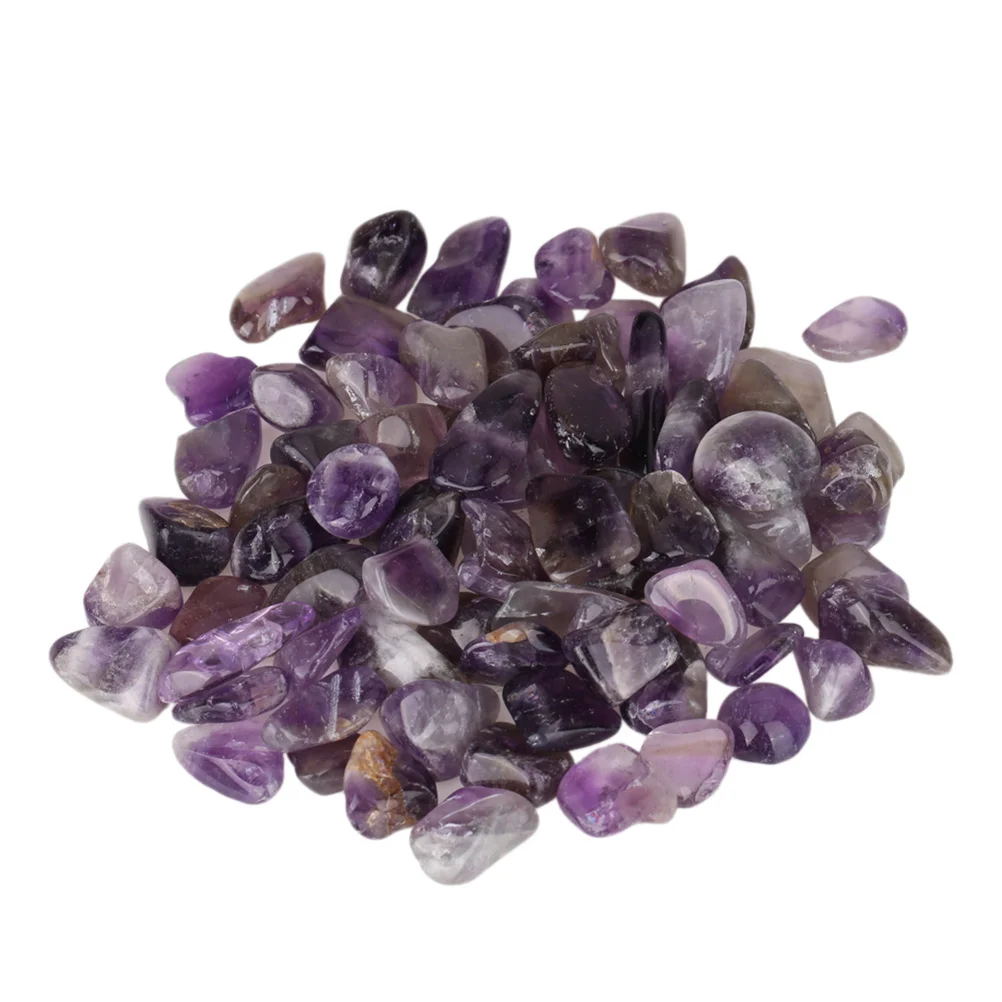 

4Pcs Natural Purple Amethyst Stone Crystal Gravel Polished Smooth Ideal for Fish Tank Garden Flower Pot Home Decor Magnetic
