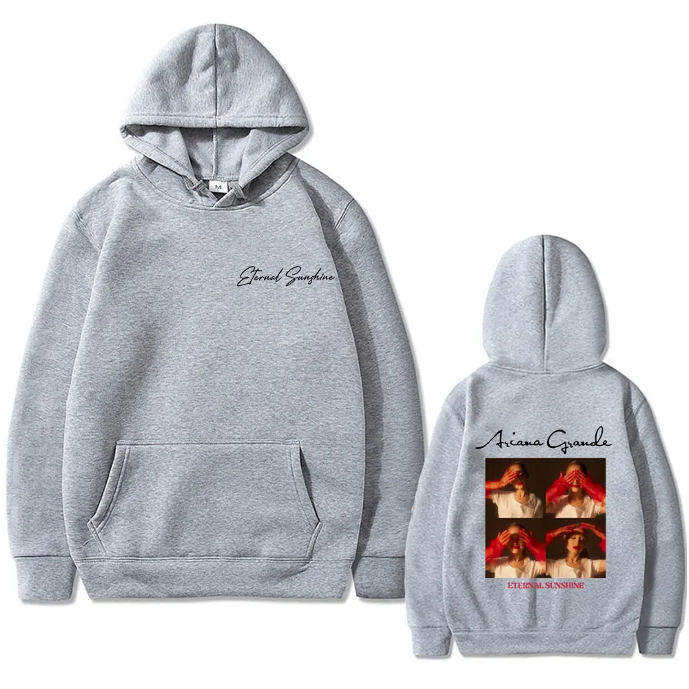 Singer Ariana Grande Eternal Sunshine Print Hoodie Male Fashion Fans Trend Streetwear Men Women Fleece Cotton Oversized Hoodies