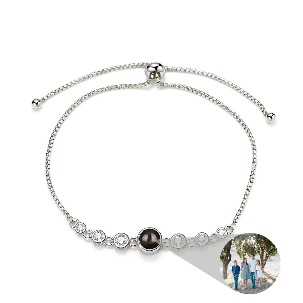 مخصص صور الإسقاط صور سوار للنساء قلادة مستديرة سوار عاشق هدية شخصية زوجة صديقة عيد ميلاد مجوهرات #3