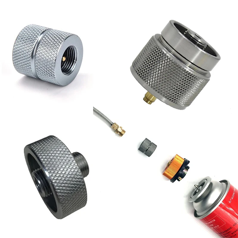 Outdoor Camping Gas Canister Adapter Butane Stove Gas Refill Converter  Gas Nozzle Threaded Valve Canister Connector