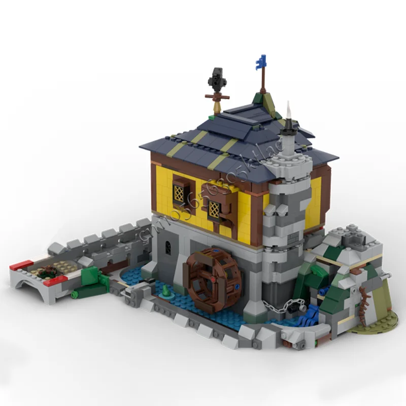 핫 1364PCS MOC 중세 럭셔리 하우스 빌딩 모듈러 모델 건축 블록 DIY 교육 조립 어린이 장난감 선물