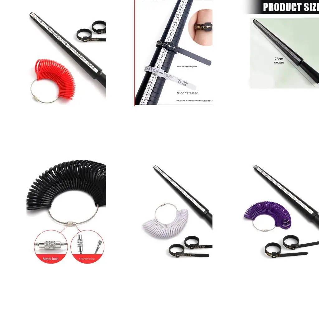 

J78F Take Along Ring Sizer Plastic Portable Finger Measurement Tool for Brides