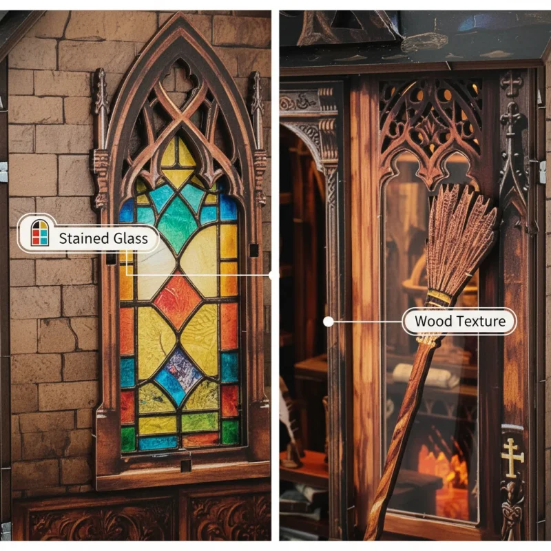 Ouzey 3d construção de madeira diy casas em miniatura pequeno construtor adulto quebra-cabeça trompetista modelo kit forma brinquedo