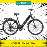 TTGO HZ-28ST Electric Bike, 250W Motor, 36V 20Ah Battery, 700C*45C Tire Adult Ebike, 25km/h Max Speed,  Disc Brake, LCD Display