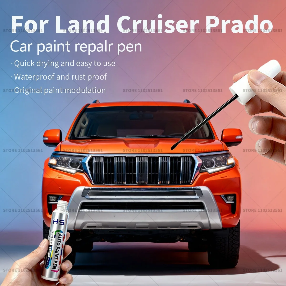 For Toyota Land Cruiser Prado Car Paint Repair Pen Touch Up Scratch Remover DIY Auto Accessories White 089 Black 209 Bronze 4V8