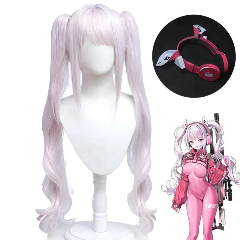 لعبة جديدة أليس شعر مستعار NIKKE آلهة النصر تأثيري الوردي سماعات الشعر الطويل هالوين كرنفال Pk;3,c'5.b;8' #2