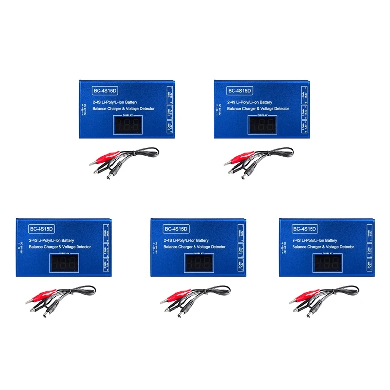 

2025 New-5X BC-4S15D Battery Lipo Li- Balance Charger Voltage Detector LCD Digital Display Balance Charger For RC Battery