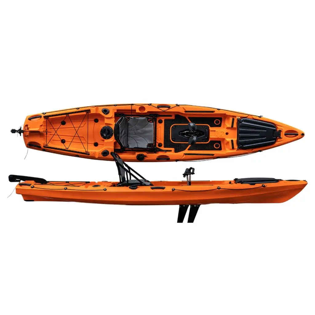 12ft Sturdy Pedal Drive Rowing Kayak Stable Floating Watercraft For Open Water Surfing And Long Distance Cruising Sport