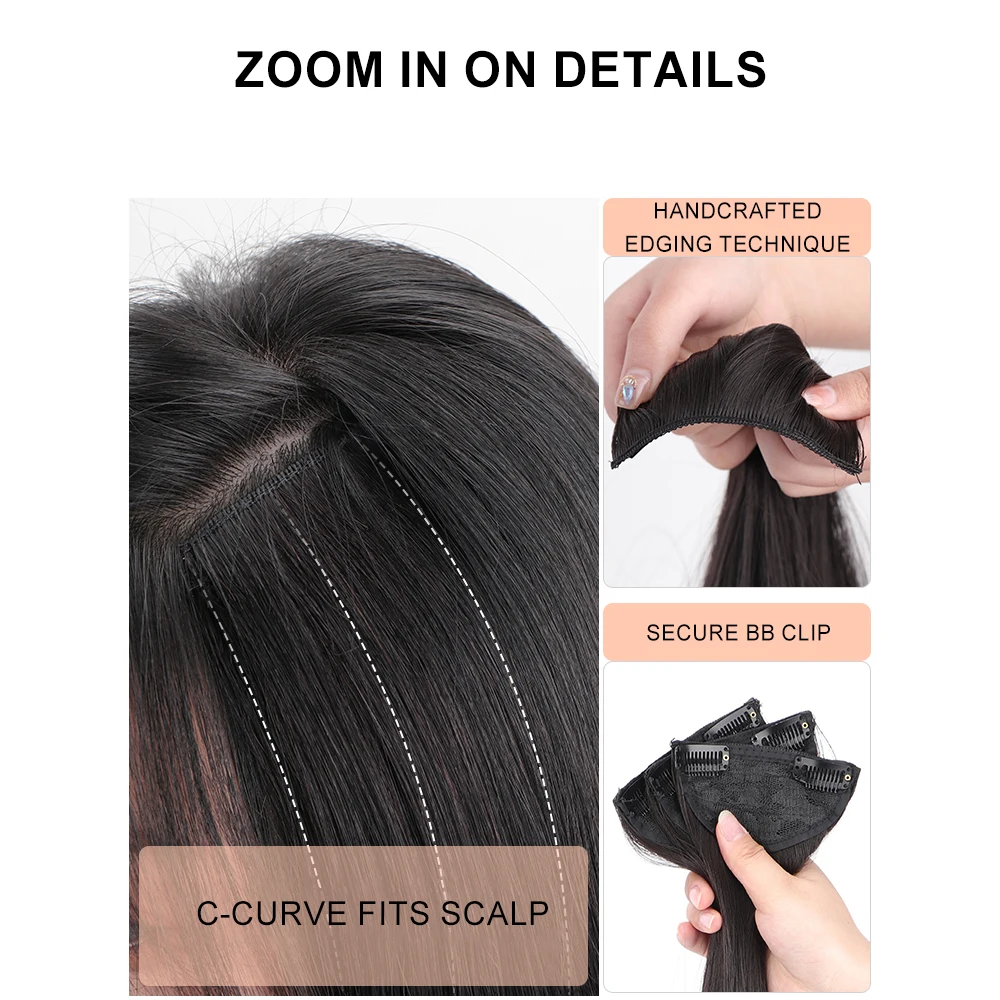 Synthetic Black Hair Extension Long Straight Hair Extensions for Asian Women Soft Glam Hairpieces Clip in Hair Extensions