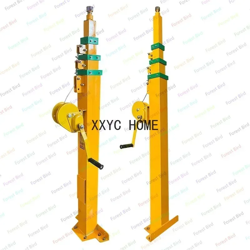 Manual telescopic mechanical winch crank lifting rod, lifting rod 3/4/5/6/7/8/9 meters