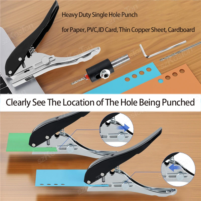 Single Hole Punch Tools Set 8/10MM Round Puncher Handheld Edge Banding Punching Pliers for PVC Board Hard Film Plastic Sheet