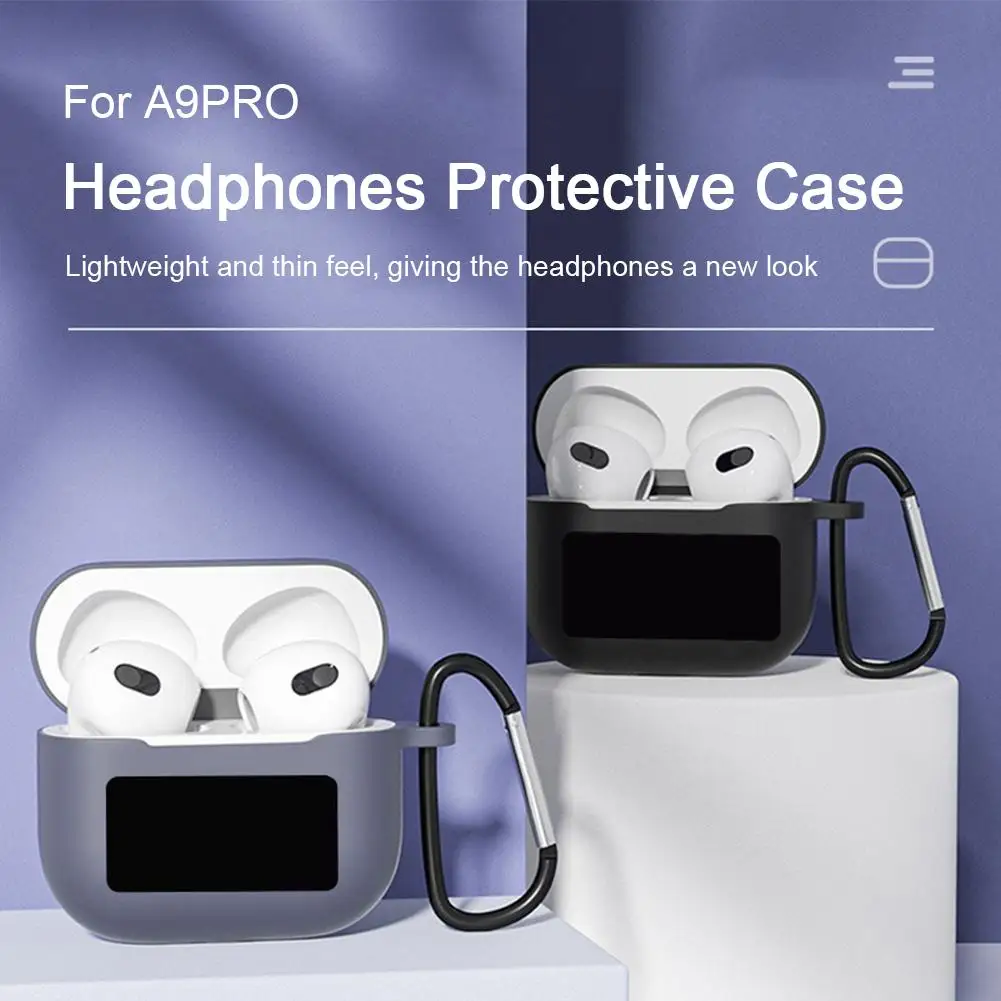 For A9PRO Earphone Protective Case Dust-proof Headphone Silicone Case Delicate Touch Smooth One Handed Opening Earphone Accessor