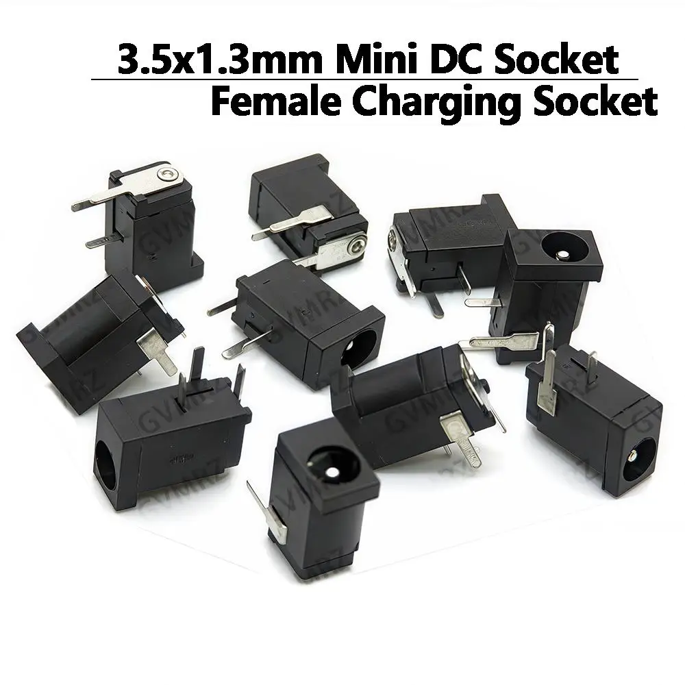 10PCS DC-002   3.5x1.3mm Male DC Plug/DC Power Jack Female Charging Socket Connector 3.5*1.3 MM Mini DC Socket Female Component