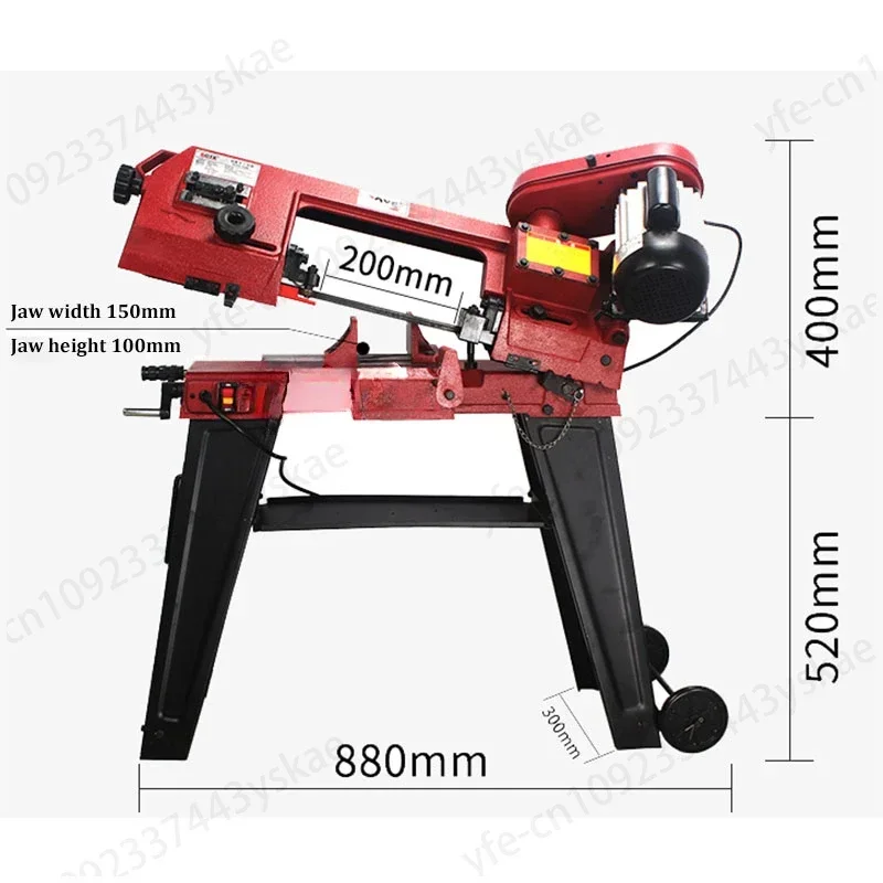 Metal cutting bandsaw machine 750W vertical metal/wooden blade saw machine 1380rpm motor