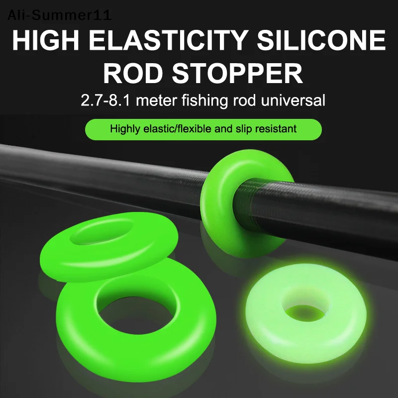 Fishing Rod Holder - 【NpA】10 Stück Rutschfester Angelrutenhalter, Silikon-Ring-Antirutsch-Stopper für