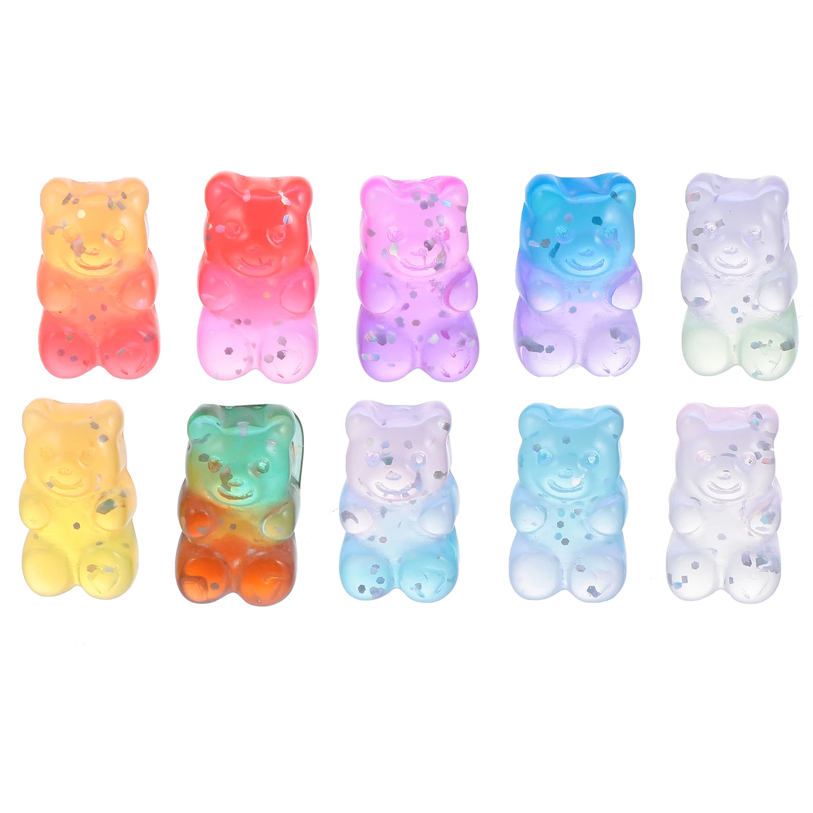 

50 Pcs Resin Bear Accessories DIY Headdress Charm Hairb Decorations Glittering Simulation Style Long Lasting Use