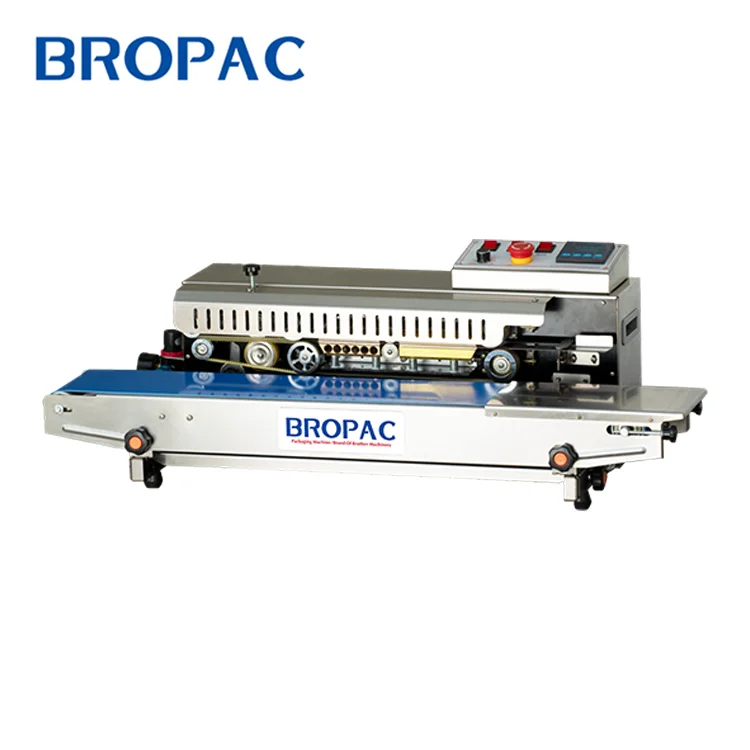 Continuous Nitrogen Gas Filling Flush Plastic Bag Band Sealer Heat Sealing Machines