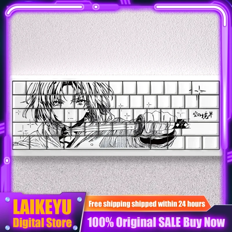 Anime Keycap Collection Mechanical Keyboard Cherry PBT Custom Keycap Black White Comic Style PC Gaming Keyboard Accessories Gift