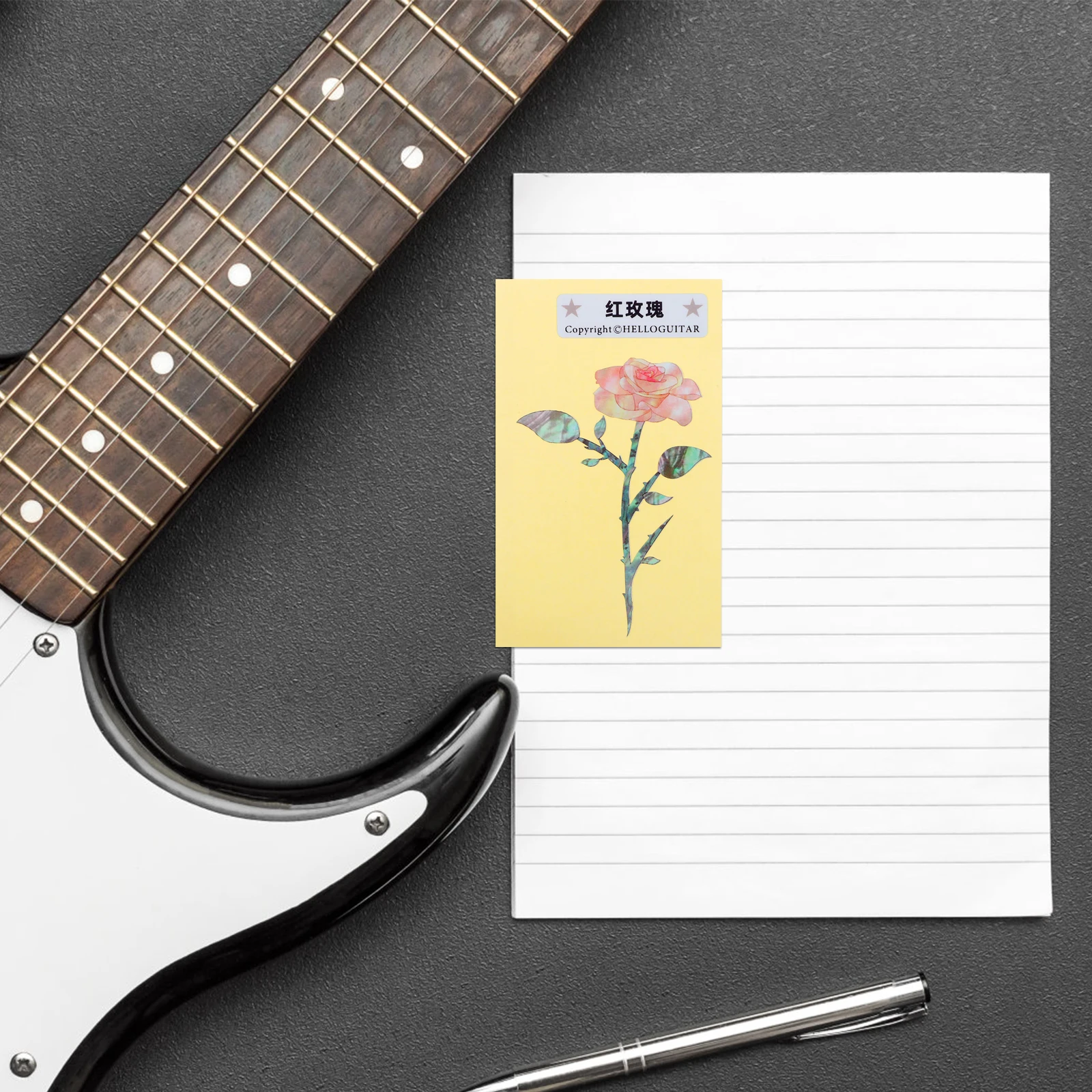 

Guitar Sticker Acoustic Fretboard Stickers Headstock Bass Decal for Electric Funny
