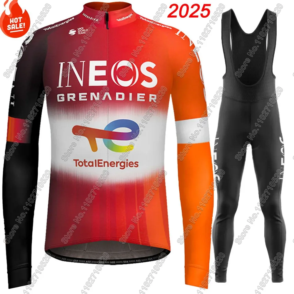 

Ineos Grenadier Team 2025 Cycling Jersey Set France Tour Long Sleeve Cycling Black Clothing Road Race Bike Jacket Suit MTB Pants