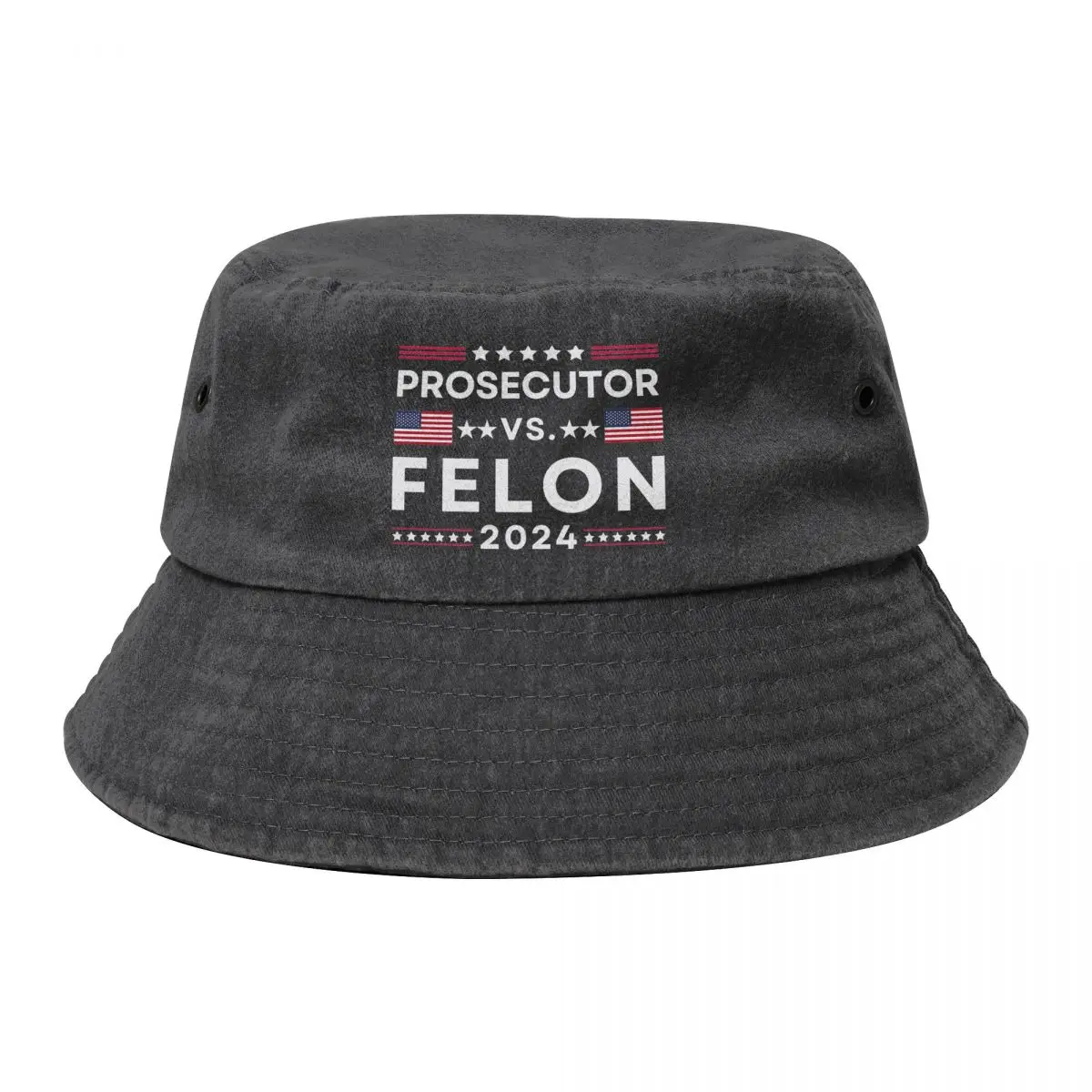 Prosecutor VS Felon 2024 Cotton Bucket Hat for Unisex Vocation Kamala Harris Joe Biden Denim Bob Hat Unique for Outdoor