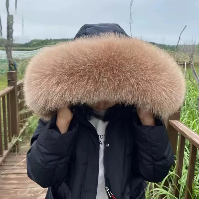 Echt Fox Pelz Kragen Für Mantel Kapuze Dekore Frauen Männer Winter Luxus Pelz Schal Echte Weibliche Pelzigen 100% Natürliche Pelz Schals Schals