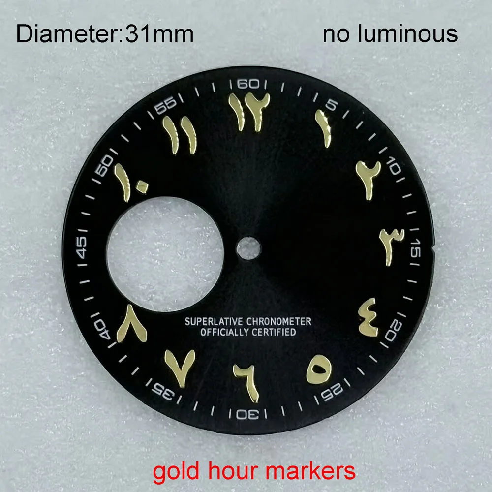 31mm NH38 S logo dial date just s dial open heart Arabic dial skeletal movement fit NH38 mechanical watchmods watch accessories