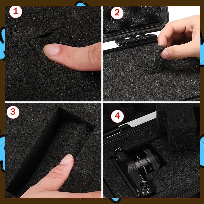 

Promotion! Waterproof Hard Carry Case Bag Tool Case With Pre-Cut Sponge Storage Box Protector Organizer Hardware Toolbox