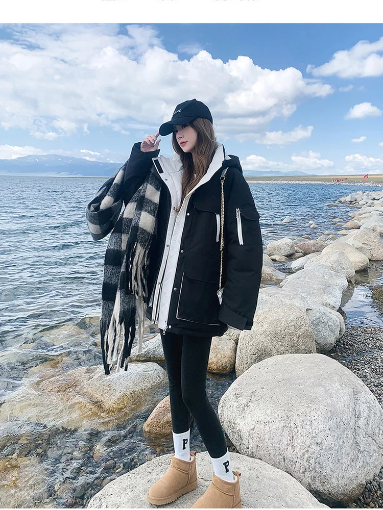 

Parkas Yellow Womens Fall Windbreakers Wadded Tie-Dye Lady Matte Traditional Non-Hooded Tassel Neon Quilted Seam Clothing Slim