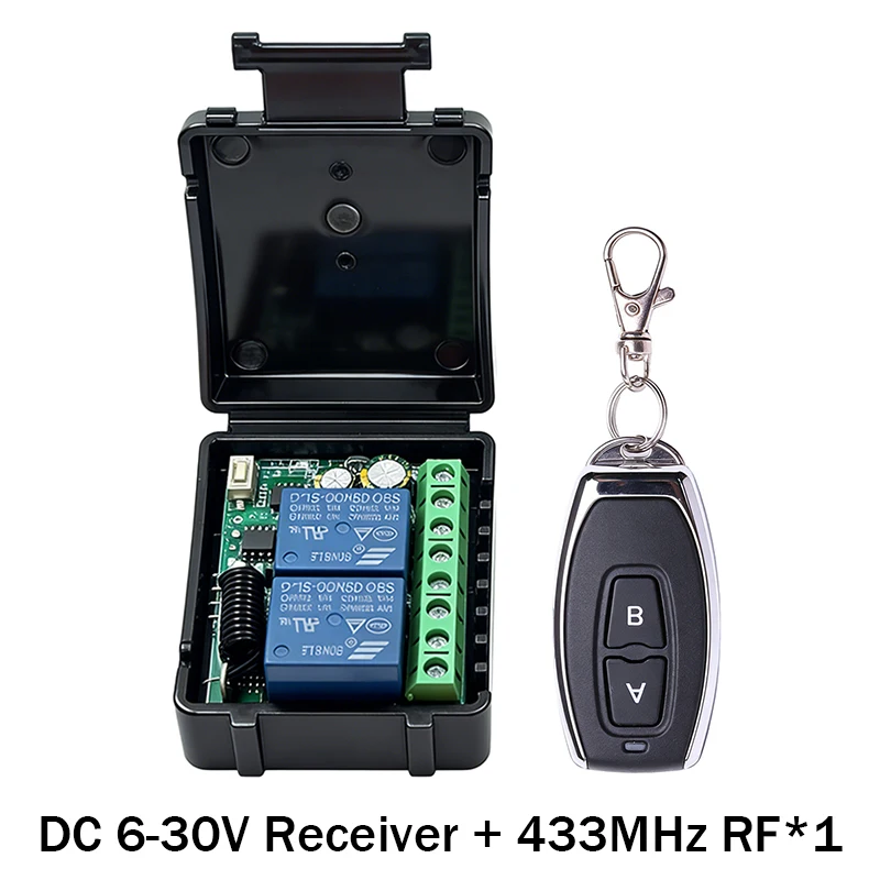 DC 9V 12V 24V AC 85-250V 2CH Relais Modul Empfänger EV1527 Drahtlose Fernbedienung Schalter 433MHz für Tor Licht LED Fanner Motor