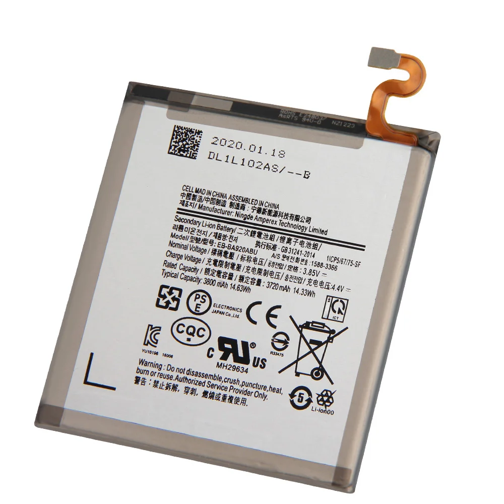 سامسونج الأصلي استبدال البطارية EB-BA920ABU لسامسونج غالاكسي A9s SM-A9200 A9200 2018 النسخة A9 3800mAh بطارية أصيلة