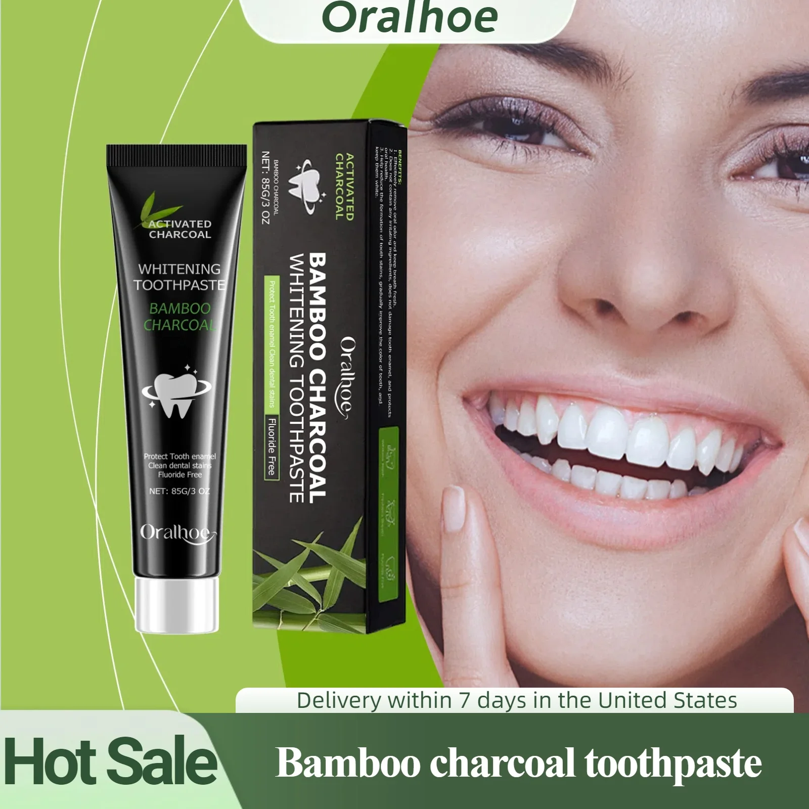 Carvão de bambu limpeza profunda dentes amarelecimento creme dental limpa manchas tártaro remove mau hálito e ilumina cuidados orais 85g