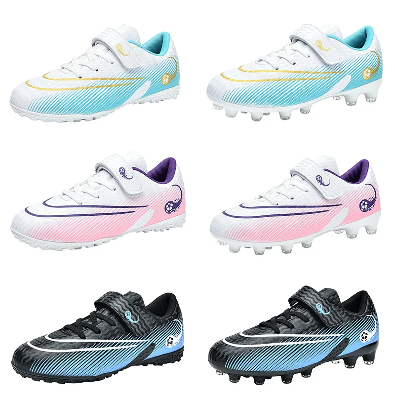 Chaussures de football professionnelles respirantes coordonnantes pour enfants, chaussures de sport d'entraînement, chaussures de football en plein air, nouveauté, 2024