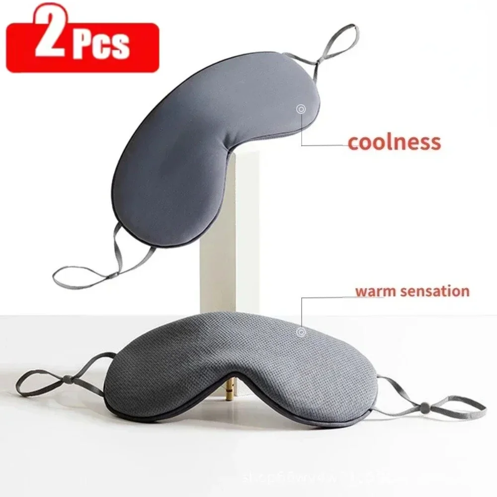 

Ice Silk Sleeping Eye Mask Warm & Cool Dual Use Adjustable Light Blocking Breathable Travel Eye Cover Night Aid Sleep Eyepatch