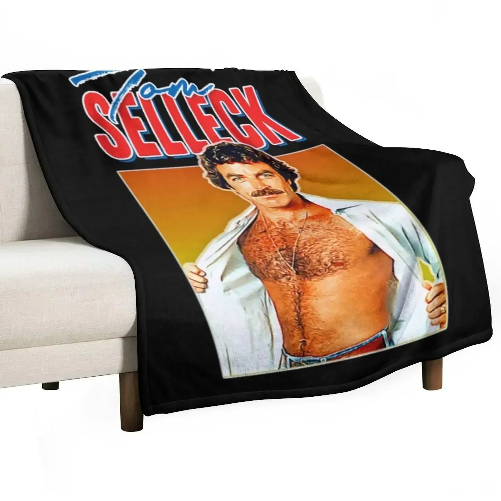 

Tom Selleck Throw Blanket Cute Soft Plush Plaid Decoratives Blankets