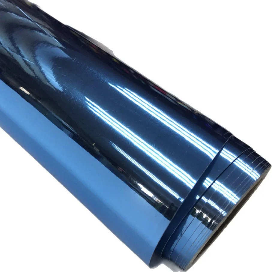 Premium Stretchable Chrome Mirror Light Blue Sticker Vinyl Wrap Film Self Adhesive Car Decal Wrapping with Air Release