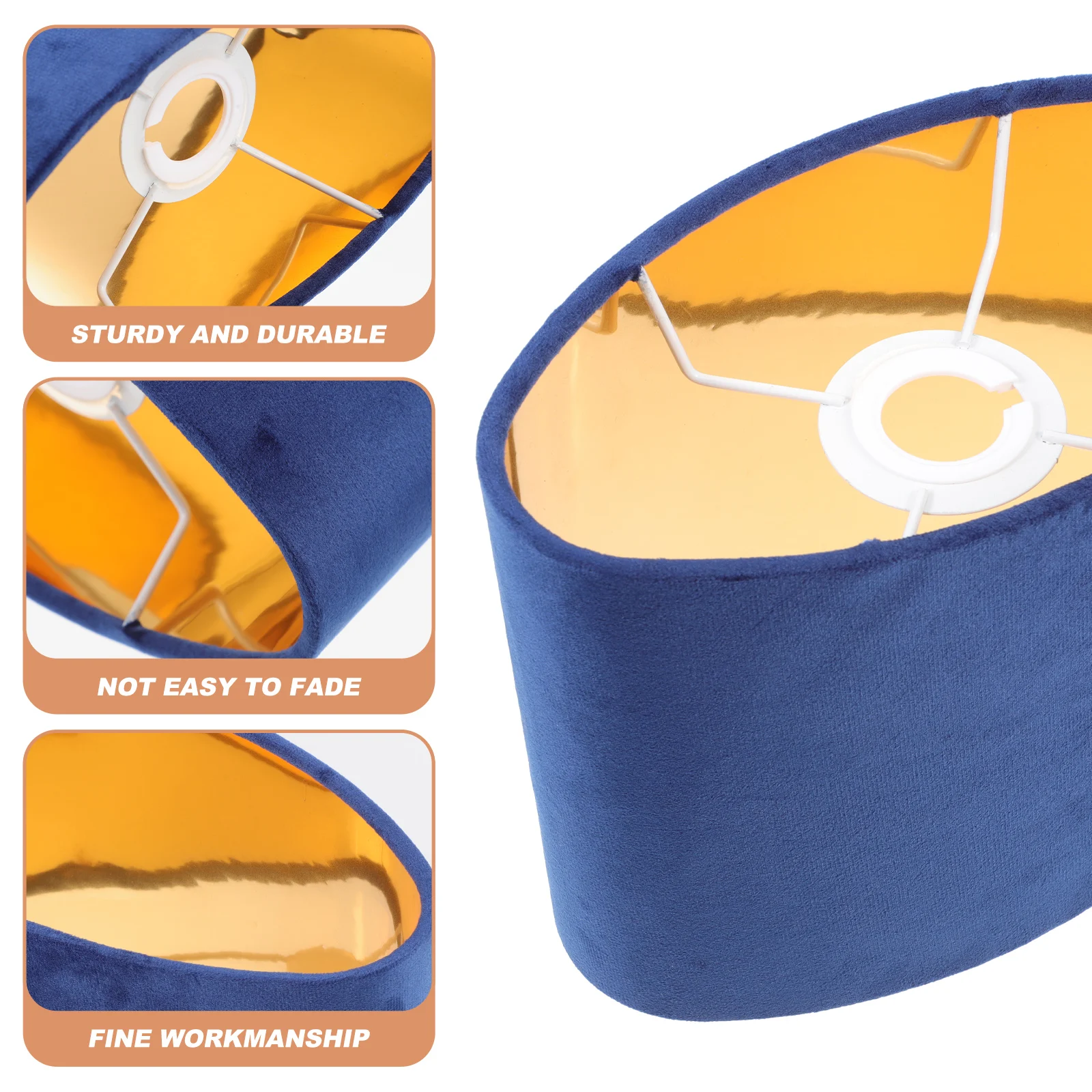 

1pc Oval Cloth Oval Cloth Lampshade Durable Bedside Lamp Cover Simple Style Decorative Light Accessory For Home Decor