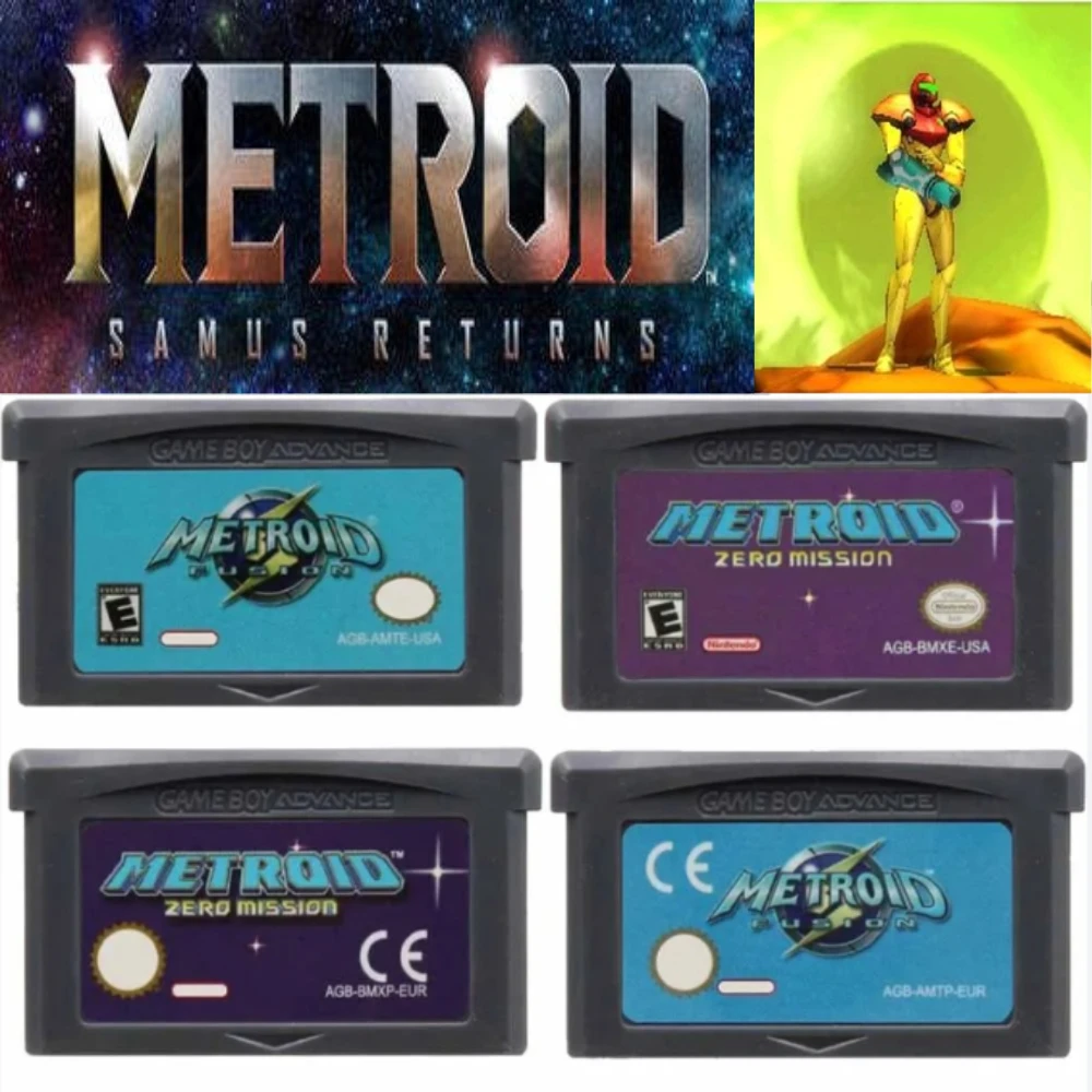 

Совершенно новый 32-битный картридж для видеоигр, консольная карта серии Metroid GBA Game Fusion Zero Mission для версии GBA/NDS/USA/EUR