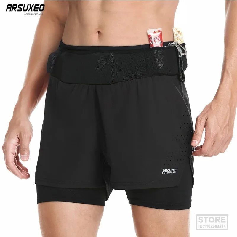 

ARSUXEO Running Shorts Men 2 in 1 High Waist Training Gym Fitness Jogging Sports Shorts Workout Pants Yoga Double Layer