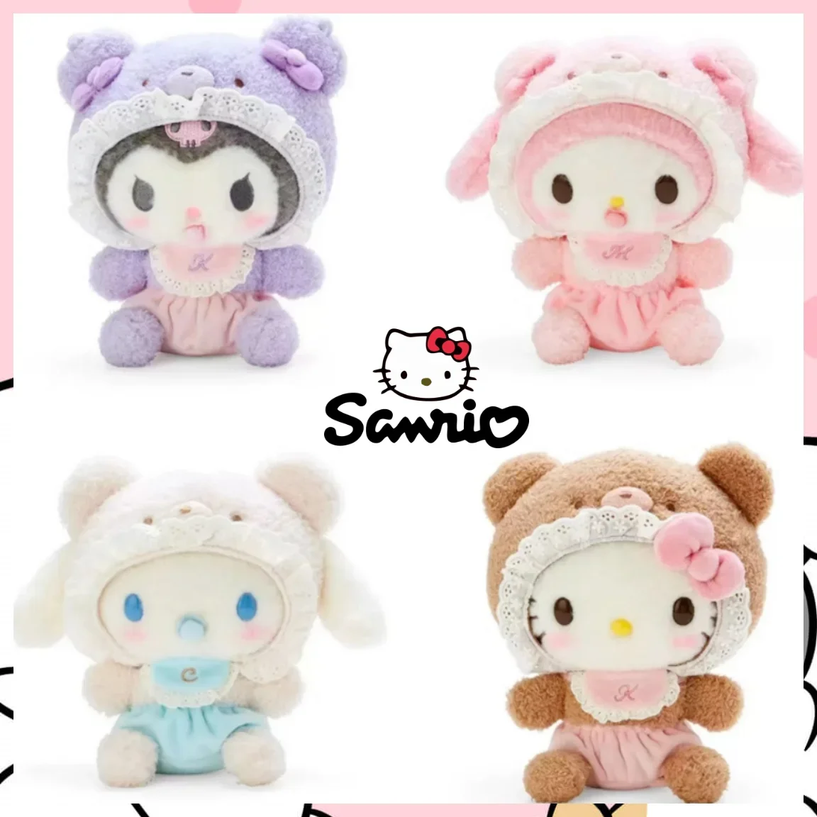 Sanrioアニメ漫画ぬいぐるみキーホルダー、kromi、hello Kitty、cinnoroll、私の猿、ファッションドール、小さなペンダントの飾り、バックパック