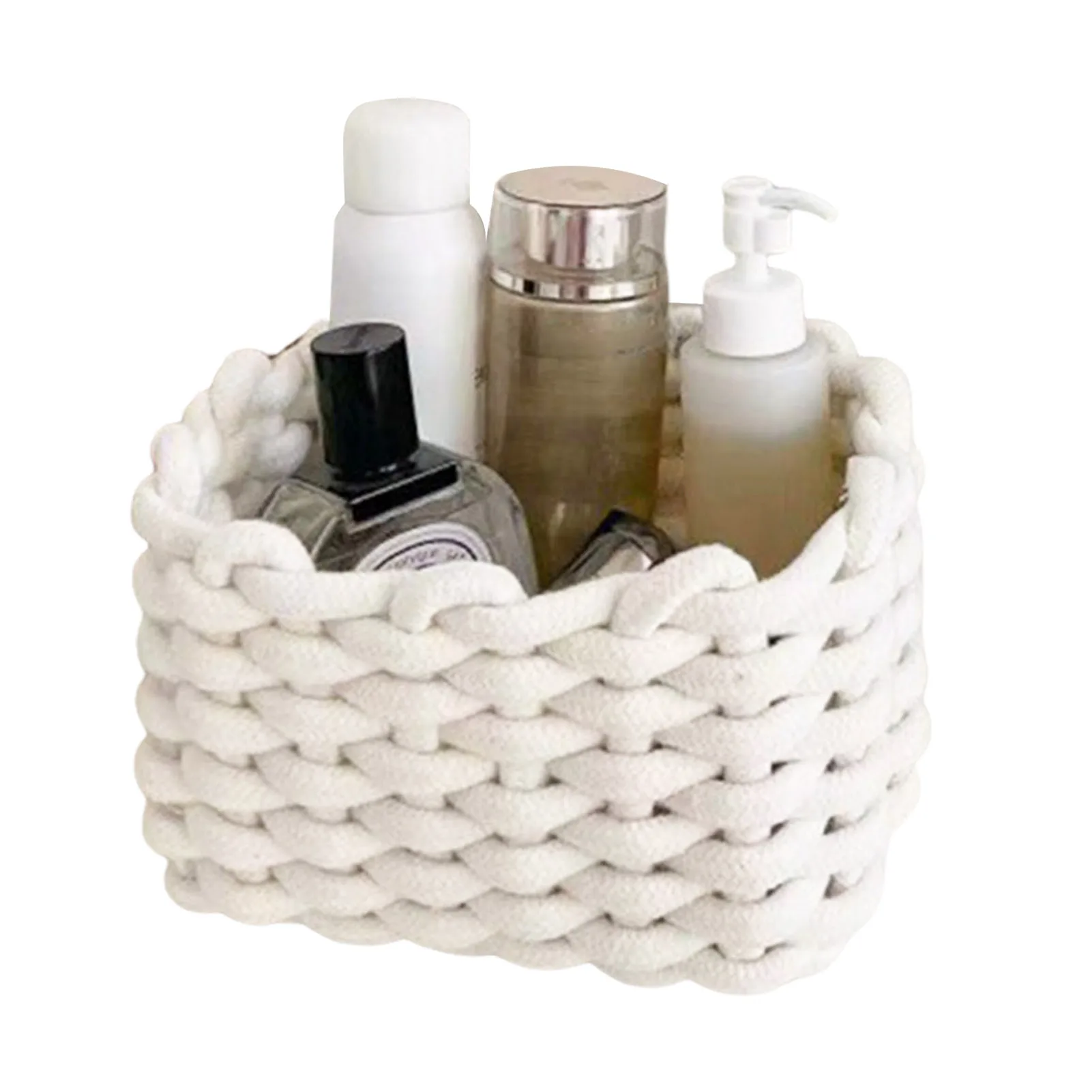 Rustic Retro Desktop Storage Basket Makeup Brush Desktop Sundries Organizer for Home Bathroom Accessories