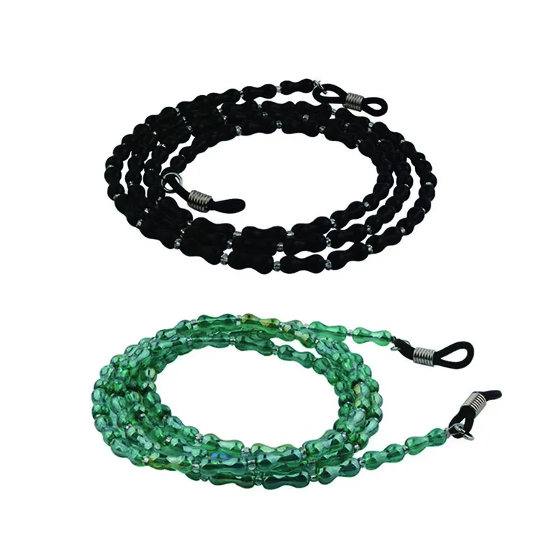 

Black Green Beads Eyeglasses Sunglasses Spectacle Cord Neck Strap Chain Holder