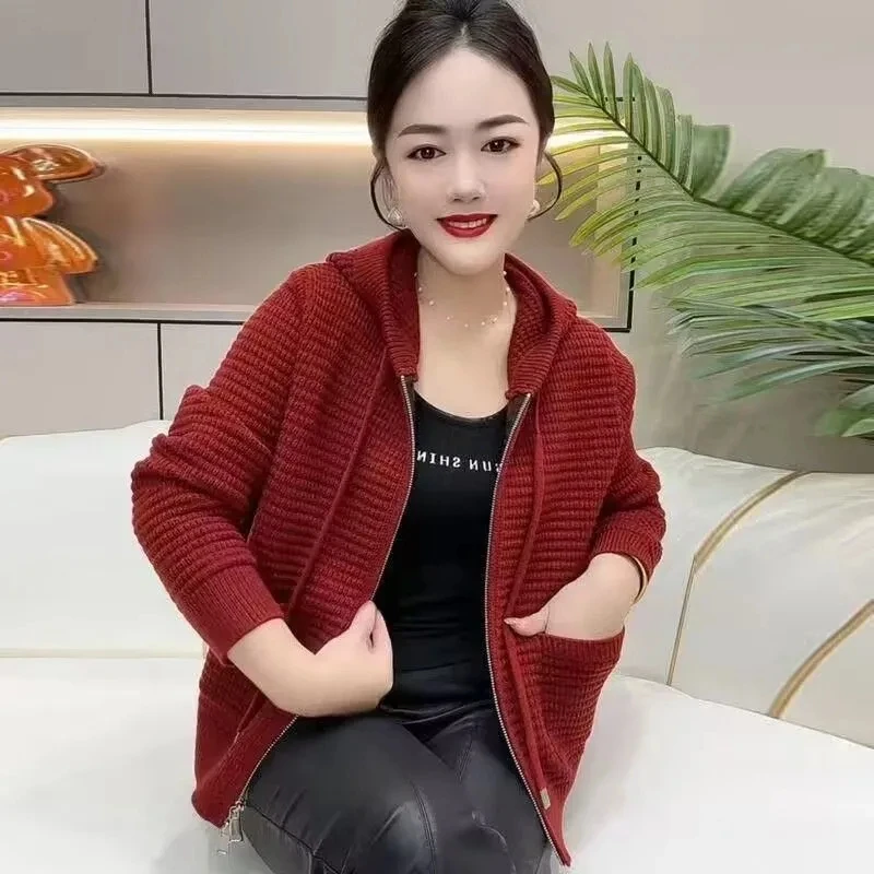 

Autumn Winter 2025 New Korean Knitting Cardigan Women's Sweater Jacket Loose High Quality Ladies Sweater Coat Casual Female Tops