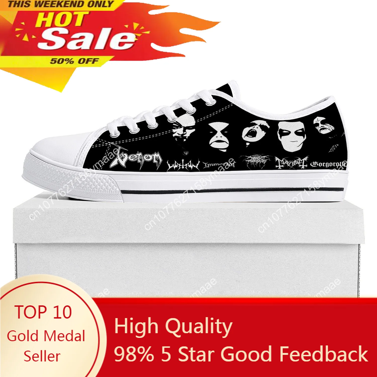 

Venom Band Low Top Sneakers Mens Womens Teenager Canvas High Quality Sneaker Welcome To Hell Custom Made Shoes Customize Shoe