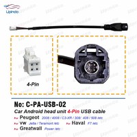 4 Pin USB Cable Android Head Unit  Wiring Harness Socket Adapter for Peugeot 308 408 508 VW Jetta Greatwall Power Haval F7 H7